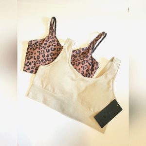 90 Degree By Reflex Sports Bra Stone Large Bonus Shein Leopard Swim Tank Med